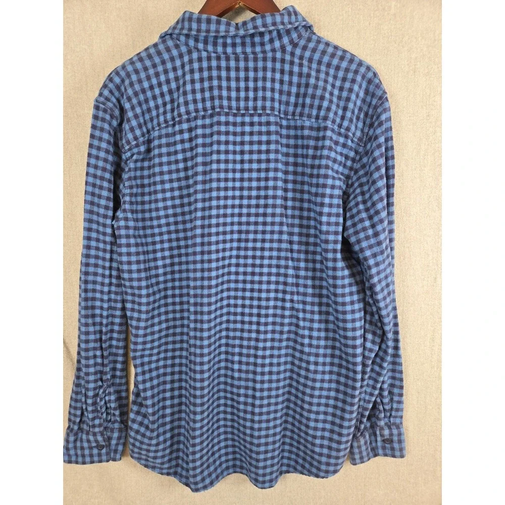 American Eagle Shirt Mens L Blue Gingham Check Button Up Classiccore Flannel Y2K